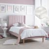 Marlow Pink Velvet Bed with Clay Mattress Included