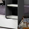 Mars Grey and White Wooden Bunk Bed with Underbed Trundle