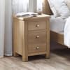 Memphis Limed Oak 3 Drawer Bedside Table