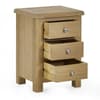 Memphis Limed Oak 3 Drawer Bedside Table