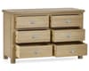 Memphis Limed Oak Wide 6 Drawer Chest of Drawers