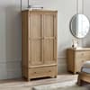 Memphis Limed Oak 2 Door 1 Drawer Combination Wardrobe