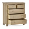 Memphis Limed Oak 3+2 Drawer Chest of Drawers