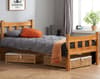 Miami Antique Solid Pine Wooden Bed Frame - 4ft6 Double