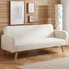 Micah White Boucle Fabric Sofa Bed