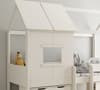Midi White Wooden Playhouse Kids Bed with Desk and Chest