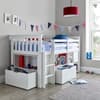 Milo White Wooden Mid Sleeper Kids Bed