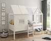 Mini White Wooden Playhouse Kids Bed