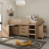 Miranda Oak Storage Wooden Mid-Sleeper with Desk