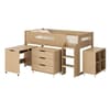 Miranda Oak Storage Wooden Mid-Sleeper with Desk