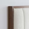 Miri White and Dark Wood Boucle Fabric Bed