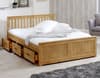 Mission Waxed Pine Wooden Storage Bed Frame - 4ft6 Double