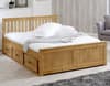 Mission Waxed Pine Wooden Storage Bed Frame - 4ft6 Double