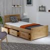 Mission Waxed Pine Wooden Storage Bed Frame - 4ft6 Double