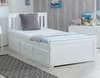 Mission White Wooden Storage Bed Frame - 4ft6 Double