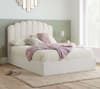 Monaco White Boucle Fabric Ottoman Bed
