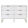 Murano White 6 Drawer Chest