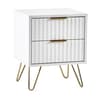 Murano White 2 Drawer Bedside Table