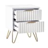 Murano White 2 Drawer Bedside Table