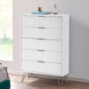 Murano White 5 Drawer Tall Chest