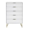 Murano White 5 Drawer Chest