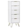 Murano White 5 Drawer Tall Chest