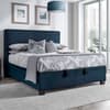 Newton Blue Velvet Ottoman Bed