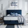 Newton Blue Velvet Ottoman Bed