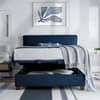 Newton Blue Velvet Ottoman Bed