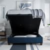 Newton Blue Velvet Ottoman Bed