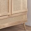 Noah Oak 2 Door 1 Drawer Rattan Wardrobe