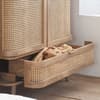 Noah Oak 2 Door 1 Drawer Rattan Wardrobe