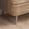 Noah Oak 2 Door 1 Drawer Rattan Wardrobe