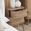 Noah Oak 2 Drawer Rattan Bedside Table