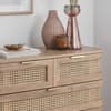 Noah Oak 5 Drawer Rattan Chest of Drawers