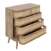 Noah Oak 5 Drawer Rattan Chest of Drawers