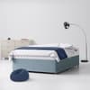 Duck Egg Blue Fabric No Drawer Divan Bed - 4ft Small Double