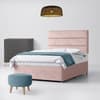 Pink Velvet Divan Bed & Cornell Line Headboard