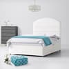 White Fabric Divan Bed & Dudley Line Headboard