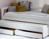 Nordic White and Rose Day Bed with Guest Bed and Storage Drawers