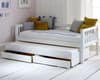 Nordic Slatted White Day Bed with Guest Bed and Storage Drawers