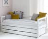 Nordic Slatted White Day Bed with Guest Bed and Storage Drawers