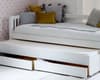 Nordic Slatted White Day Bed with Guest Bed and Storage Drawers