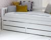 Nordic Slatted White Day Bed with Guest Bed and Storage Drawers