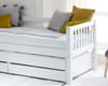 Nordic Slatted White Day Bed with Guest Bed and Storage Drawers