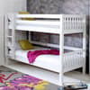 Nordic Slatted White Wooden Bunk Bed