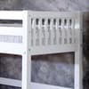 Nordic Slatted White Wooden Bunk Bed with Guest Bed