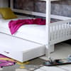 Nordic Slatted White Wooden Bunk Bed with Guest Bed