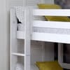 Nordic Slatted White Wooden Bunk Bed with Guest Bed