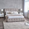 Odette Light Taupe Fabric Hotel Bed